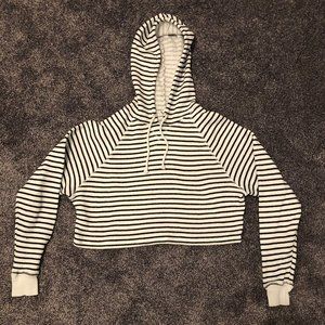 Black and White cropped hoodie